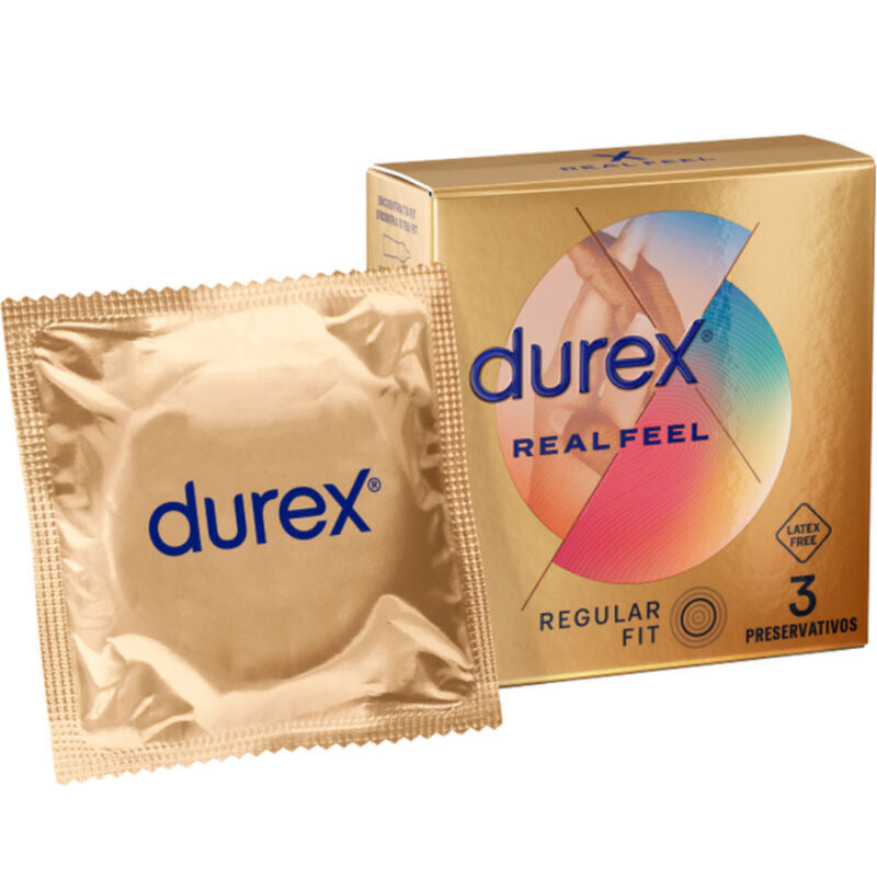 Durex Real Feel – Preservativos sin látex, 3 unidades