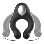 Black&Silver – Anillo Vibrador Silicona 3 Motores Recargable Negro