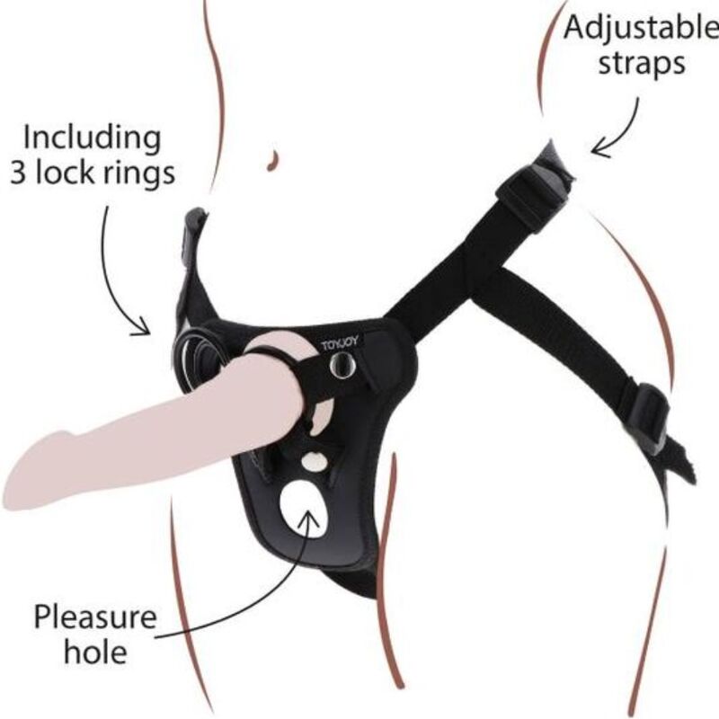 GET REAL - STRAP-ON PLEASURE HARNÉS NEGRO