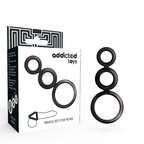 Addicted Toys – Set Anillos Pene y Testículos – Ahumado