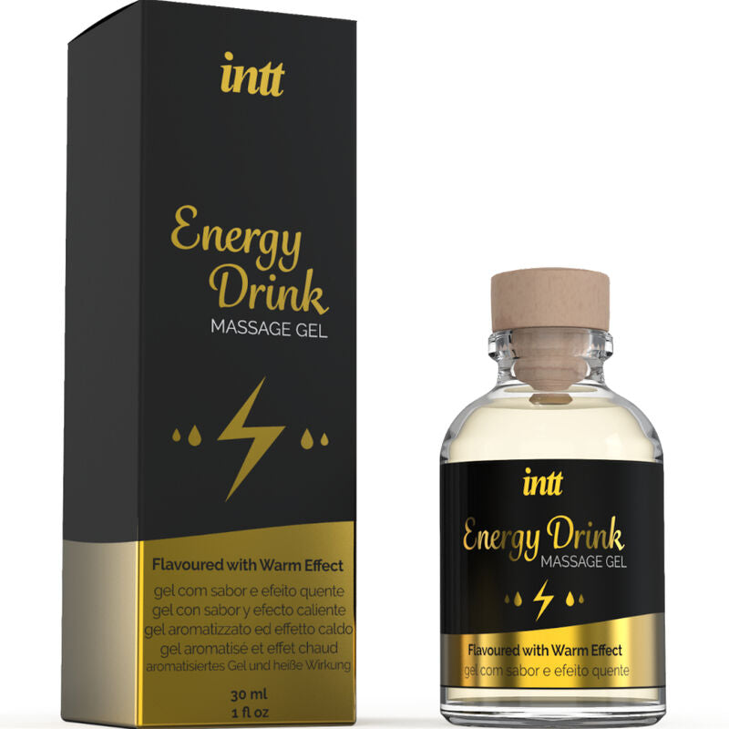 INTT MASSAGE & ORAL SEX - GEL DE MASAJE CON SABOR A BEBIDA ENERGÉTICA Y EFECTO CALOR