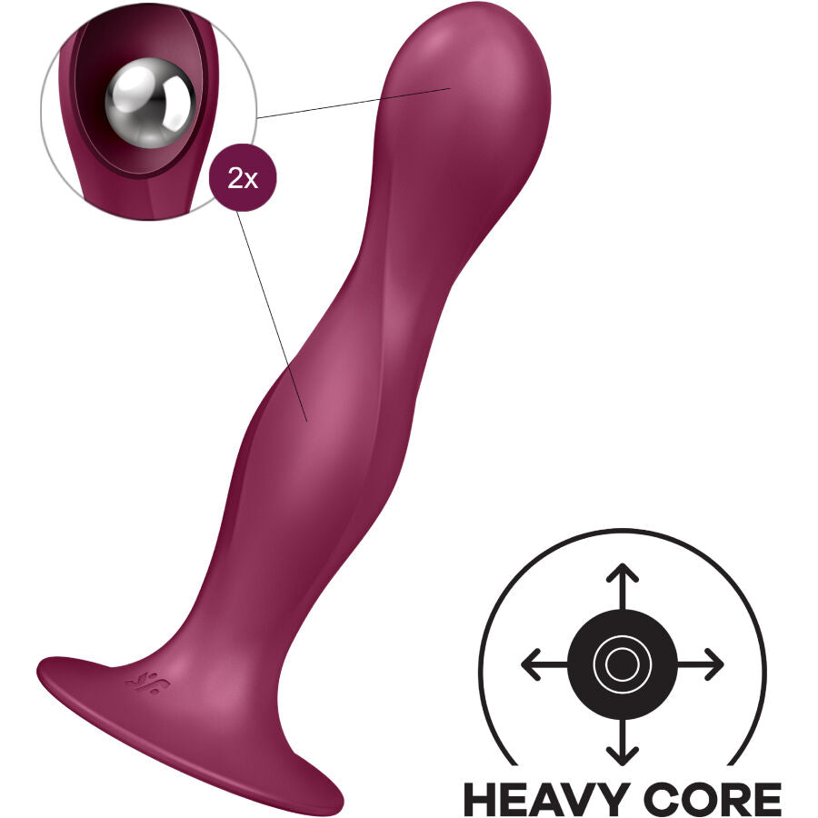 SATISFYER - DOUBLE BALL-R DILDO SILICONA