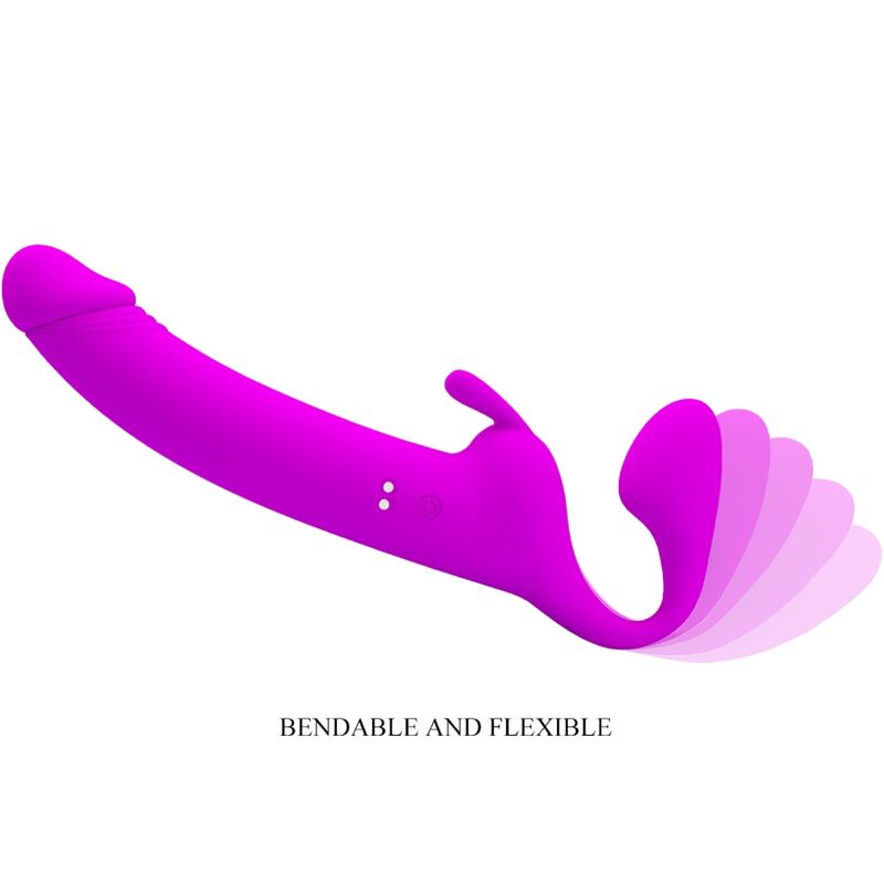 PRETTY LOVE - ZANINI DILDO STRAP-ON SIN ARNÉS 10 VIBRACIONES MORADO