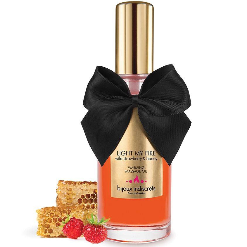 BIJOUX INDISCRETS - ACEITE MASAJE EFECTO CALOR AROMA FRESA
