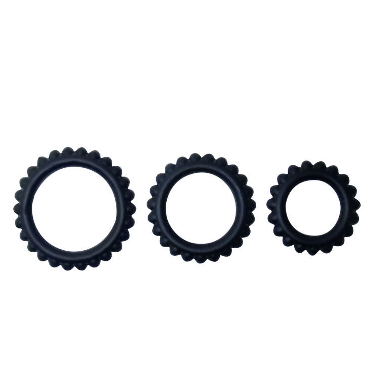 Baile – Titan Set 3 uds Cock Ring Black 2.8 + 2.4 + 1.9 cm