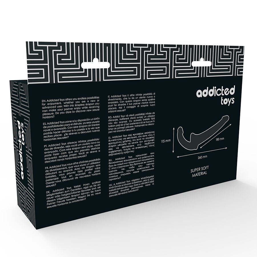 ADDICTED TOYS - DILDO CON ARNÉS SIN SUJECIÓN NEGRO