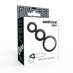 Addicted Toys – Set Anillos Pene y Testículos – Ahumado