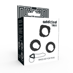 Addicted Toys – Set 3 Anillos Pene Negro