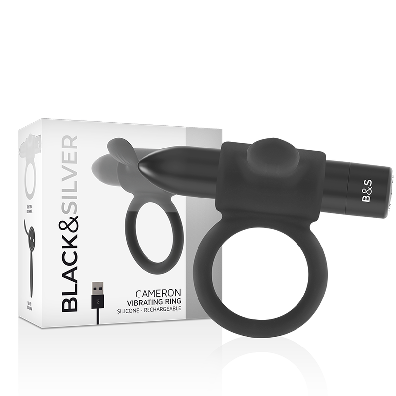 Black&Silver – Cameron Anillo Recargable Negro