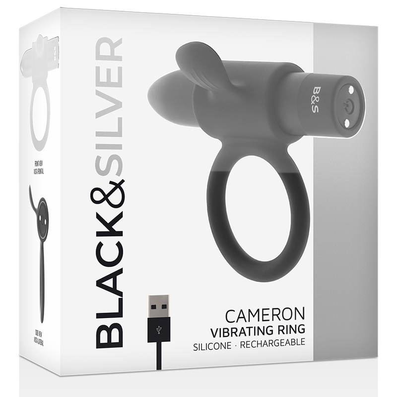 Black&Silver – Cameron Anillo Recargable Negro